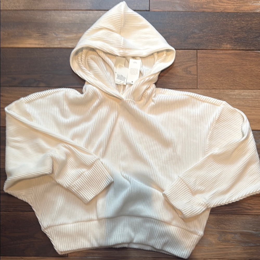 A&F NWT Cream Ribbed Hoodie